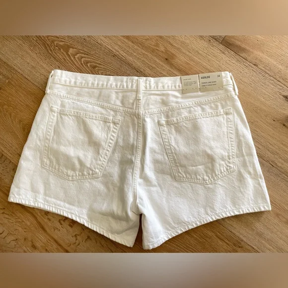 Agolde Parker Long Short White Denim High Rise Size 34 - Picture 3 of 11